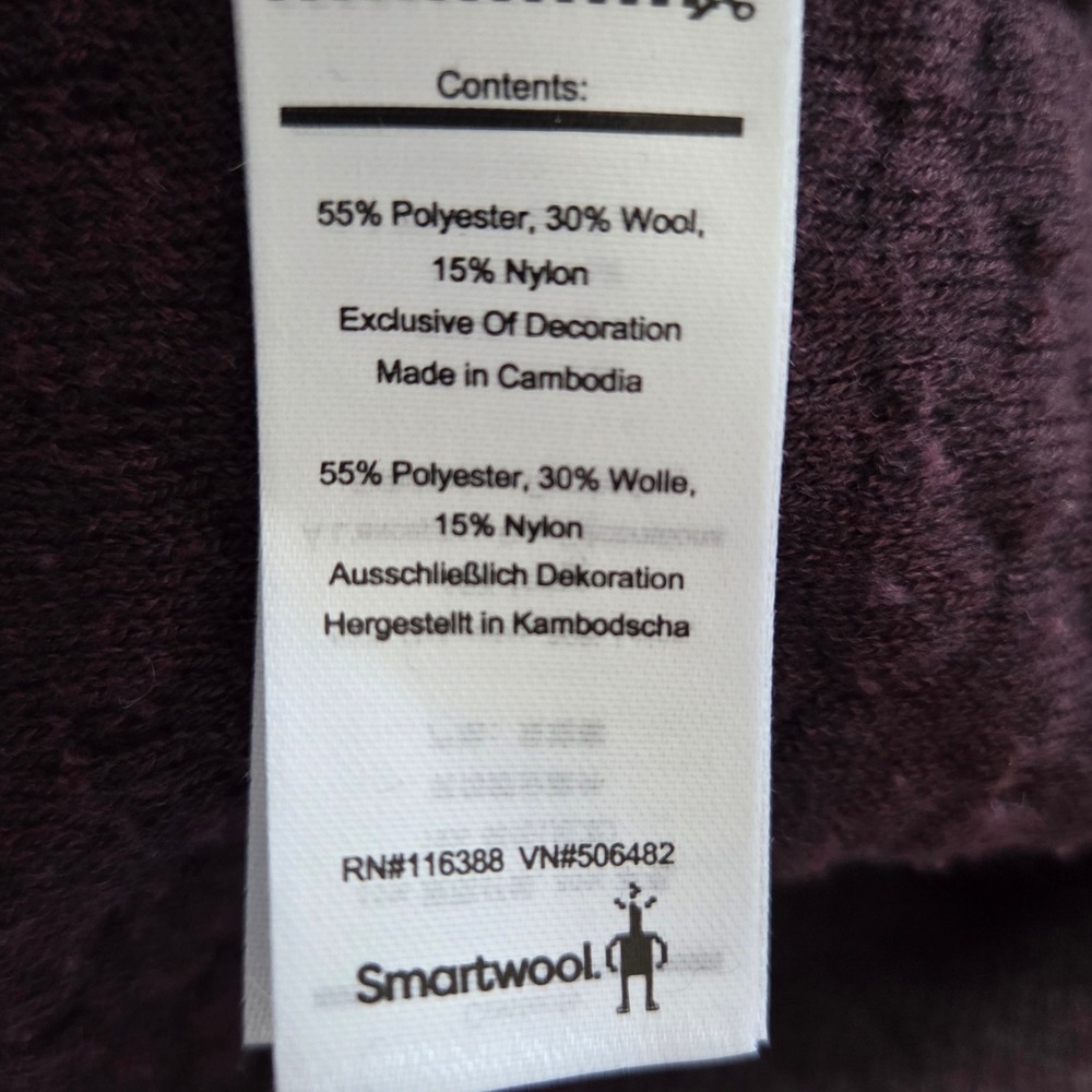 Smartwool Hoodie Purple Textured Knit Wool Blend Pullover Womens Small - Picture 5 of 6